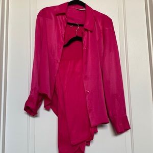 Pink Zara pants and blouse set